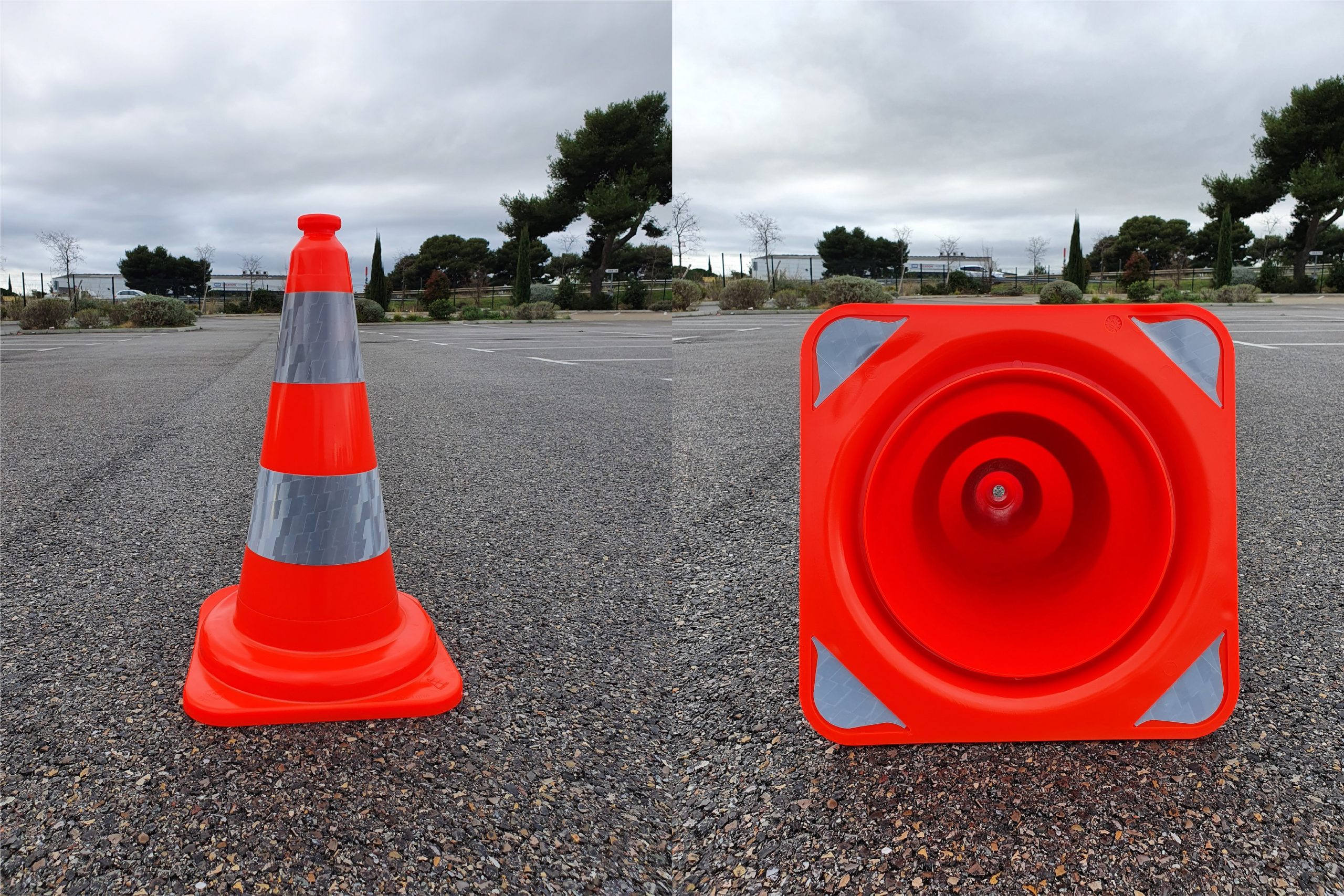 Cône de signalisation orange et blanc K5a